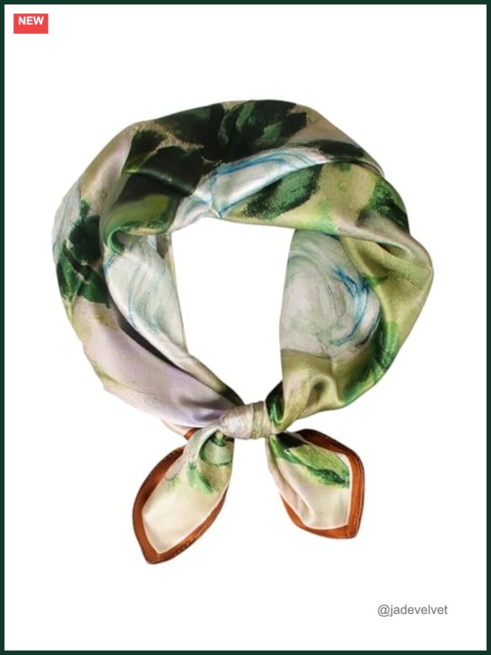 100% Mulberry Silk 21" Square Scarf Floral Neckerchief